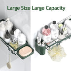 NESOMI Shower Caddy Adhesive Shower Organizer 8-Pack, Rustproof Stainless Steel Bathroom Shelves, Large Capacity No-Drill Rack Storage Accessories with Soap Dish Toothbrush Holder Hooks