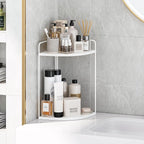 Forest Angle Bathroom Counter Organizer,Countertop Organizer,Vanity Organizers,Bathroom Storage,Bathroom Sink Caddy,Counter Shelf,Corner Counter,Corner Shelves(White)