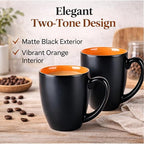 GBhome 16oz Coffee Mugs Set of 6, Large Ceramic Coffee Mugs for Man, Woman, Dad, Mom, Modern Coffee Mugs Set with handle for Tea/Latte/Cappuccino/Milk/Cocoa. Dishwasher&Microwave Safe,Orange