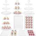 Kootek Dessert Cupcake Stand, 10pcs Dessert Table Display Set, 3 Tiered Cup Cake Holder Tower Stand Riser& Cookie Serving Trays for Wedding, Tea Party, Birthday, Baby Shower