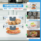 12 Pack Small Glass Food Storage Containers with Lids Airtight, 13oz Leak-Proof Meal Prep Containers Set, Freezer to Microwave Safe, Dishwasher Safe