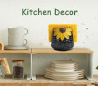 Sunflower Sponge Holder for Kitchen Sink Dish Sponges Holder Fall Autumn Theme Ceramic Kitchen Sink Sponge Holder Yellow Sink Caddy Kitchen Sink Organizer Decor
