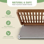 NIUM Stone Drying Mat for Kitchen Counter & Bamboo Rack - 16″x12″ - Diatomaceous Earth Dish drying mat Ultra Absorbent & Fast Drying - EcoFriendly with Non-Slip Pads & Anti-Moisture Design