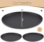 FillTouch 2 Pcs Restaurant Serving Trays PP Plastic Non Slip Rubber Lined Large Oval Tray for Kitchen Dining Room Cafeterias Fast Food Service (24 x 29 Inch,Black)