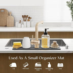 Large Faucet Mat for Kitchen Sink - Stone Drying Mat for Kitchen Counter, Diatomite Fast Drying Stone Sink Tray, Super Absorbent, Stylish Decor and Protector for Bathroom (Dark Grey, 23.6" x 5.5")