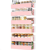 Magnetic Spice Rack Organizer for Fridge Seasoning Organizer for Kitchen storage with Screw Magnetic Shelf with Hook for Refrigerator and Oven(6pack-Pink)