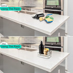 TEZZ Sponge Holder for Kitchen Sink, Stainless Steel Kitchen Storage Sink Caddy for Organizing Sponge, Brush & Dish Soap Dispenser, Sink Organizer Rack with Adhesive or Counter top, Silver