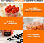 50 PCS Food Storage Containers with Lids (25 Containers & 25 Lids) - Reusable Plastic Food Containers for Kitchen Storage and Organization BPA-Free Leakproof Meal Prep Container with Labels & Pen