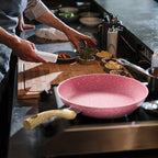 Innerwell 8-Inch Pink Nonstick Egg Pan, PFOA-Free Stone Cookware Skillet, Induction Compatible