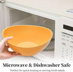 WRINGKIT Set of 6 Wheat Straw Salad Bowls Large, 65 Oz Unbreakable Serving Bowls, Microwave & Dishwasher Safe Soup Bowls, Kitchen Bowls Set for Serving Salad, Cereal, Fruit, Chip