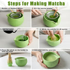 Matcha Whisk Set,5 Pcs Matcha Set,Matcha Kit for Ceremony,Tradition Tea Set for Making Breakfast/Latte,Matcha Whisk Set with Bowl(Chawan)/Whisk and Stainless Sifter,Gift for Family/Friend