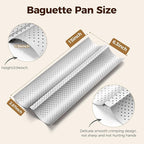 Baguette Bread Pan, Premium Nonstick Perforated French Bread Baking Pan, 2 Loaves Baguette Tray for Sourdough, Italian Bread Baking, Perfect for Creating Crisp Golden-Brown Crust