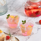 RACETOP 9 oz Clear Disposable Plastic Cups 100 Pack, Clear Plastic Cups Tumblers, Heavy-duty Party Glasses, Disposable Cups