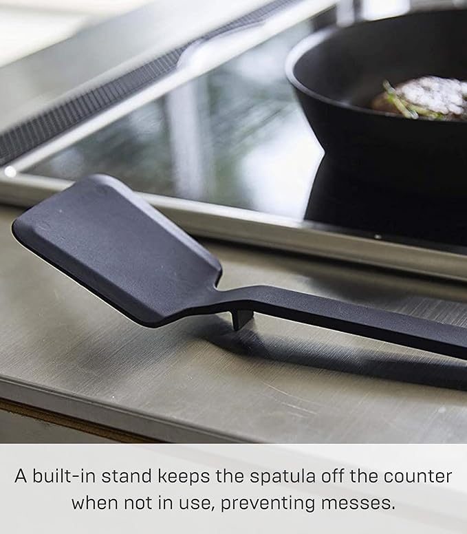 Yamazaki Home Tower Silicone Kitchen Utensils, Black - Spatula - Silicone