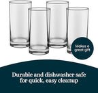Libbey Heavy Base Drinking Glasses Set of 8, 15.5 Oz Elegant, Weighted Clear Water Glasses, Dishwasher Safe Glass Cups Set for Parties, Birthdays