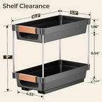 Delamu 2 Pack Pull Out Spice Rack Organizer for Cabinet, 2 Tier Slide Out Spice Organization, Vertical Spice Organizer, Cabinet Size Need:12.5'' High x 11'' Deep x 5.5'' Wide(Not for Cabinet with Lip)