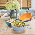WRINGKIT Set of 6 Wheat Straw Salad Bowls Large, 65 Oz Unbreakable Serving Bowls, Microwave & Dishwasher Safe Soup Bowls, Kitchen Bowls Set for Serving Salad, Cereal, Fruit, Chip