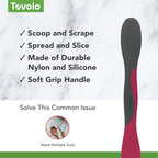 Tovolo Mini Scoop and Spread Tool for Kitchen Meal Prep Small Sandwich Spreader Spatula for Peanut Butter Jelly, Silicone BPA Free Dishwasher Safe Scooper Spreader, Charcoal Gray and Viva Magenta