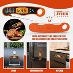 Fast Instant Read Meat Thermometer with Backlight - Waterproof Digital Food Probe for Grilling, Cooking, Baking & Candy Making - Kitchen & BBQ Essential(Orange)