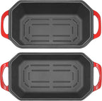 Bread Pan Cast Iron Loaf Pan with Lid Bread Loaf Pan 8.5x4.5 Inch Loaf Pan Enameled Cast Iron Sourdough Loaf Pan, Red