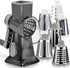 KEOUKE Rotary Cheese Grater Pro 6 in 1 - Shredder Crinkle Slicer Grinder Ice Shaver, Stable Suction, Time-saving Easy Use & Clean, Safe Morden Kitchen Tool for Cheese, Vegetable, Nuts, Chocolate
