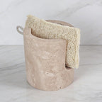 Natural Travertine Sponge Holder for Kitchen Sink Counter w A Plant-Based Kitchen Sponge, Fast Drying, Durable, Compact, Wabi-Sabi & Unique Sponge Caddy, Sink Organizer, Beige Travertine Decor