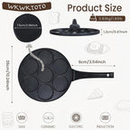 Pancake Pan Suitable for All Stovetops & Induction Cooker, 10.5 Inch Pancake Maker Egg Frying Pan, 7 Molds Pancake Maker with PFOA Free Coating