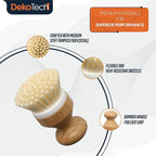 Premium Bamboo Dish Scrub Brush Eco-Friendly & Heavy-Duty Kitchen Cleaning Tool with Durable Natural Bristles, Ergonomic Wooden Handle for Effortless Dishwashing & Surface Scrubbing