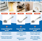 3 Pack Shower Scrub Brush Set – Heavy-Duty Scrub Brushes for Cleaning with Long Handle, Stiff Bristles Grout Brush, Shower Scrubber for Bathroom, Bathtub, Kitchen, Tile, Floor, Grout, Sink & Carpet