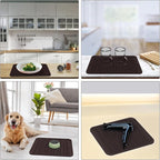 ZLR Large Silicone Dish Drying Mat (16" x 18") - XL Heavy Duty Drainboard Mat for Pots, Pans & Family Loads - Heat Resistant Trivet & Counter Protector, Easy Clean (Coffee)