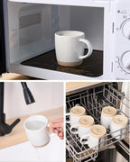 famiware Coffee Mugs for 8, 13 oz Mug Set, Dringking Cup with Handle for Coffee, Tea, Cocoa, Milk, Milkyway Serise, White