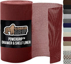 GORILLA GRIP powerGRIP Drawer Shelf and Cabinet Liner, Thick Strong Hold, Non-Adhesive Liners Protect Kitchen Cabinets and Cupboard, Bathroom Drawers, Easy Install, Breathable Mat, 12" x30', Red