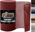 GORILLA GRIP powerGRIP Drawer Shelf and Cabinet Liner, Thick Strong Hold, Non-Adhesive Liners Protect Kitchen Cabinets and Cupboard, Bathroom Drawers, Easy Install, Breathable Mat, 12" x20', Red