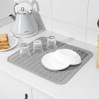 MicoYang Silicone Dish Drying Mat for Multiple Usage,Easy clean,Eco-friendly,Heat-resistant Silicone Mat for Kitchen Counter or Sink,Refrigerator or Drawer Liner Grey 2XL 24 inches x 18 inches