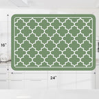 WISELIFE Dish Drying Mat Super Absorbent Drying Mat Large Dish Drying Mats for Kitchen Counter Easy Clean Dish Mat Kitchen Drying Mat16"x 24" Stylish Green