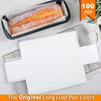 Webake Unbleached Parchment Paper Large Loaf Pan Liners for 13" x 5" Long Baking Bread, Original Precut, Non Toxic 100Pcs