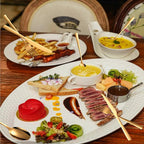 48-PieceGrade Gold Silverware Set, Stainless Steel Flatware Set for 8 - Service for 8 Includes Knives, Forks, Spoons & Teaspoons, Mirror Polished, Dishwasher Safe