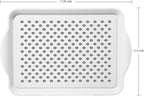 OGGI Anti Slip Serving Tray with Handles- White Rectangle Server - Ideal for Eating, Breakfast Tray, Food Tray, Appetizer, Serving