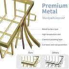 Saydear Under Sink Organizer Storage 2-Tier Premium Metal Pull-Out Kitchen Cabinet Organizer with Sliding Drawer, Height Adjustable, Heavy Duty for Kitchen & Bathroom Organizers 2 Pack Gold