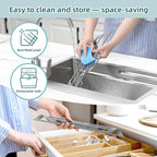 Ohuhu Triangle Roll Up Dish Drying Rack, Anti-Slip Organizer for Kitchen Sink Drying Rack with Full Silicone Wrapped for Top of Sink Coner Grey