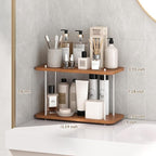 Bathroom Counter Organizer,Bathroom Shelf Organizers & Sink Organizer,Vanity Organizers,Storage Skincare,Makeup,Perfume,Spices,Coffee Station,for Corner,Dresser,Kitchen,Adjustable Height(2Tier)