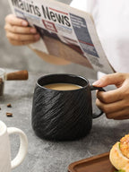 Ceramic Rock-Textured Coffee Mugs Gift Set, 17 oz Mug Set of 2, Large Capacity Coffee Cup Set Tea Cup tazas para café Big Stoneware Mug for Latte, Hot Chocolate, Cocoa, Cappuccino