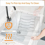 Yieach Large Clear Expandable Silverware Drawer Organizer for Kitchen,BPA FREE Adjustable Utensil Drawer Organizer and Silverware Tray,Plastic Flatware Organizers,Cutlery,Knife,Fork and Spoon Holder