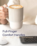 getstar Ceramic Coffee Mugs Set of 4 with Large Handles, Tall Coffee Cups 17OZ Gift Set for Men Women, Porcelain Mug for Latte, Hot Tea, Cappuccino, Milk, Cocoa, Microwave & Dishwasher Safe