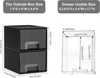Vtopmart Black Small Stackable Storage Drawers, Cologne Organizer for Men,Plastic Containers for Vanity, Dresser,Office Desk,Bathroom Countertop Organization,Ideal for Room Decor,Gifts for Men