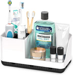 Toothbrush Holders for Bathroom Counter - Detachable Bathroom Organizer and Storage Electric Toothbrush and Toothpaste Holder, Bathroom Decor Accessories for Countertop, Shower, Sink