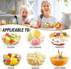 Qeirudu 10 oz Small Clear Plastic Bowls, 60 Pack Disposable Hard Plastic Party Serving Bowls for Salads, Ice Creams, Fruit, Desserts, Parfaits, Snacks