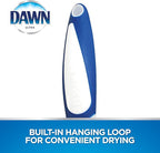Dawn Dish Brush with Soft Nylon Bristles and Scraper, Blue/White