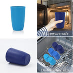 Homienly Wheat Straw Cups 16oz,Unbreakable Cups-6 PCS Freezer and Dishwasher Safe Cups for outdoor gatherings,Picnic,Travel-Blue Sky