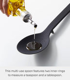 Yamazaki Home Tower Silicone Kitchen Spoon, Hygenic With Integrated Tool Rest, Floating Clean Design - Silicone